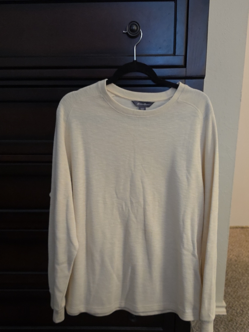 Eddie Bauer Men's Cream Crewneck Long-Sleeve Sweater